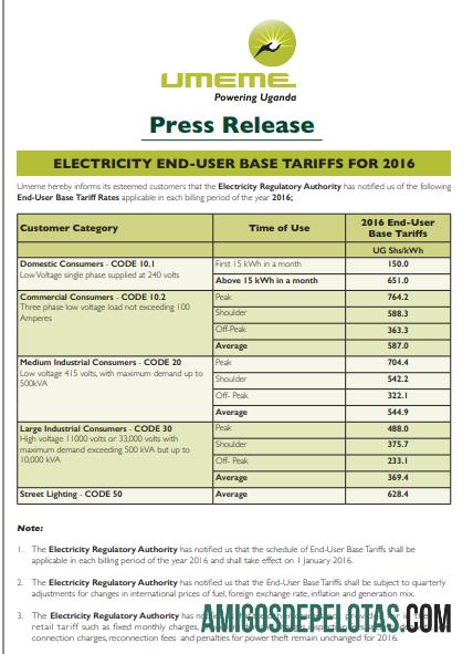 Conta de serviços públicos de ELETRICIDADE de Uganda modelo